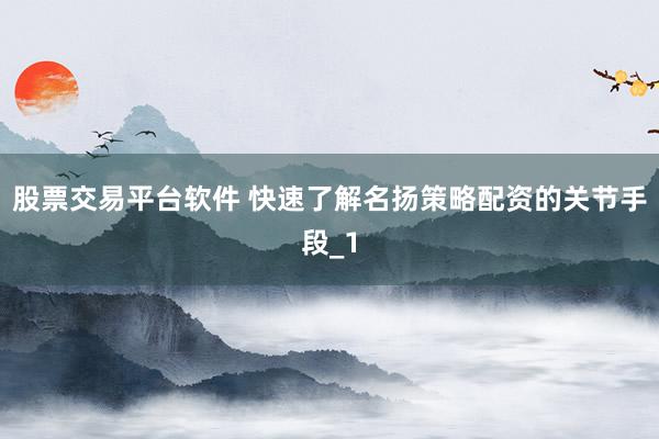 股票交易平台软件 快速了解名扬策略配资的关节手段_1