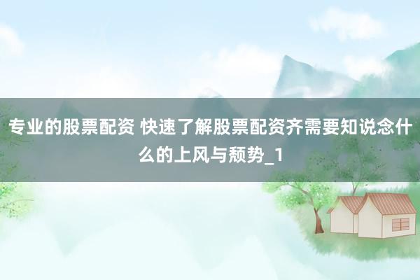 专业的股票配资 快速了解股票配资齐需要知说念什么的上风与颓势_1