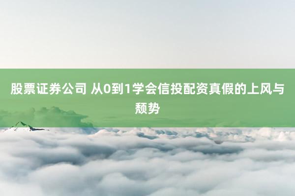 股票证券公司 从0到1学会信投配资真假的上风与颓势