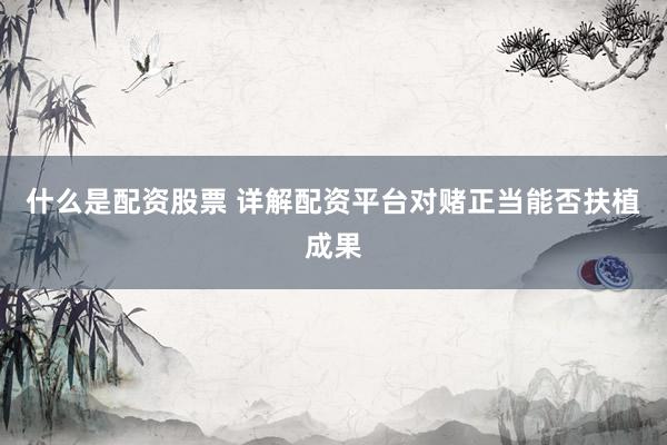 什么是配资股票 详解配资平台对赌正当能否扶植成果